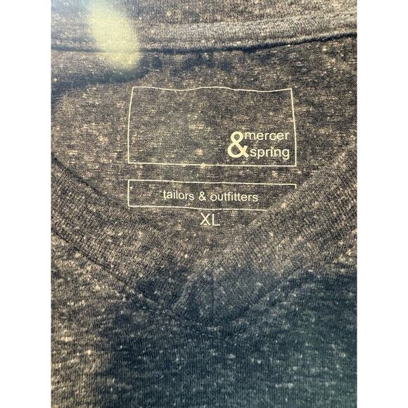 SPRING & MERCER Heathered Grey V Neck Minimalist Classic Staple T-Shirt Mens XL - Picture 6 of 7